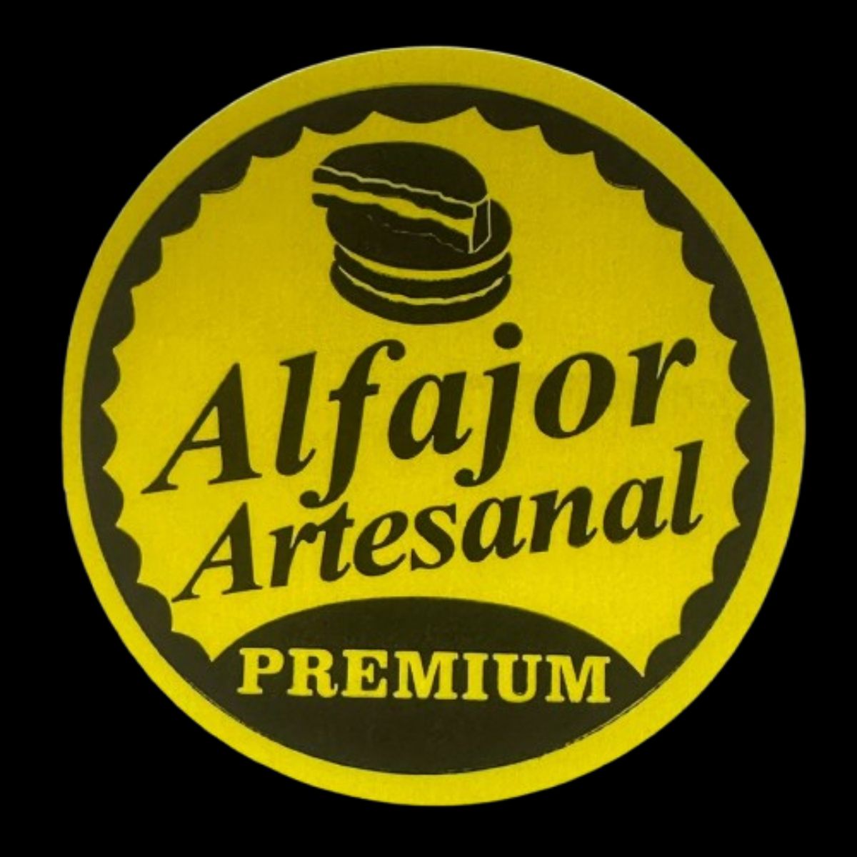 GENERICO - Sticker Alfajor Amarillo 100 unidades 38mm