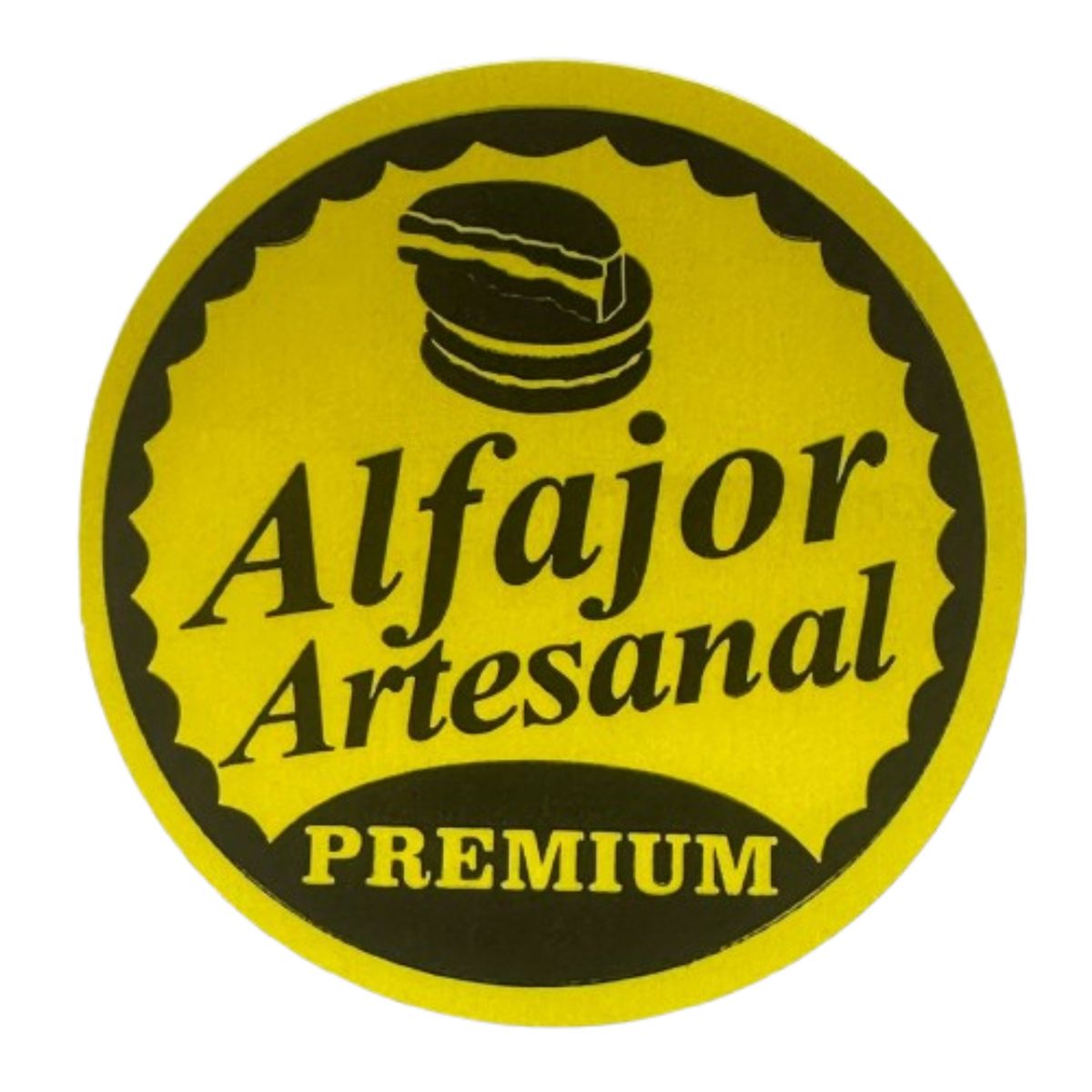 GENERICO - Sticker Alfajor Amarillo 100 unidades 38mm