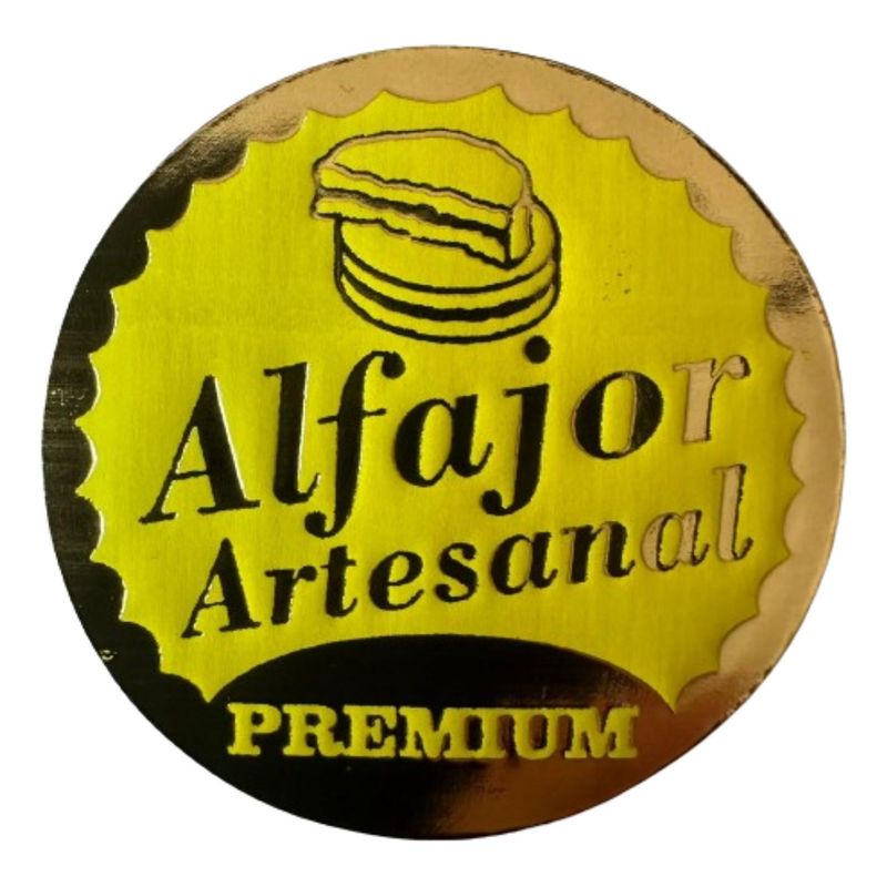 GENERICO - Sticker Alfajor Amarillo 100 unidades 38mm