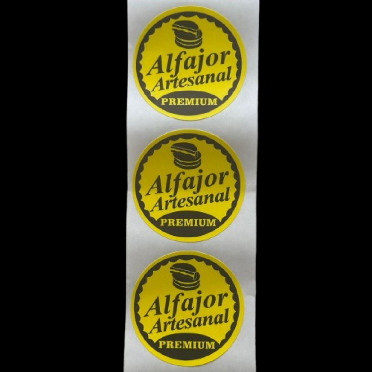 GENERICO - Sticker Alfajor Amarillo 100 unidades 38mm