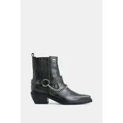 VELEZ - Vélez Botines Texanos Aurora Cuero Mujer Brush Off Verde