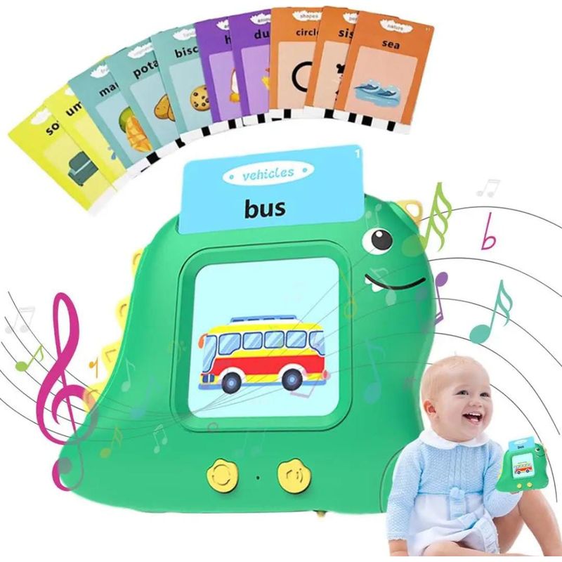 OEM - TARJETAS FLASH APRENDIZAJE CON AUDIO INGLES ESPAÑOL VERDE