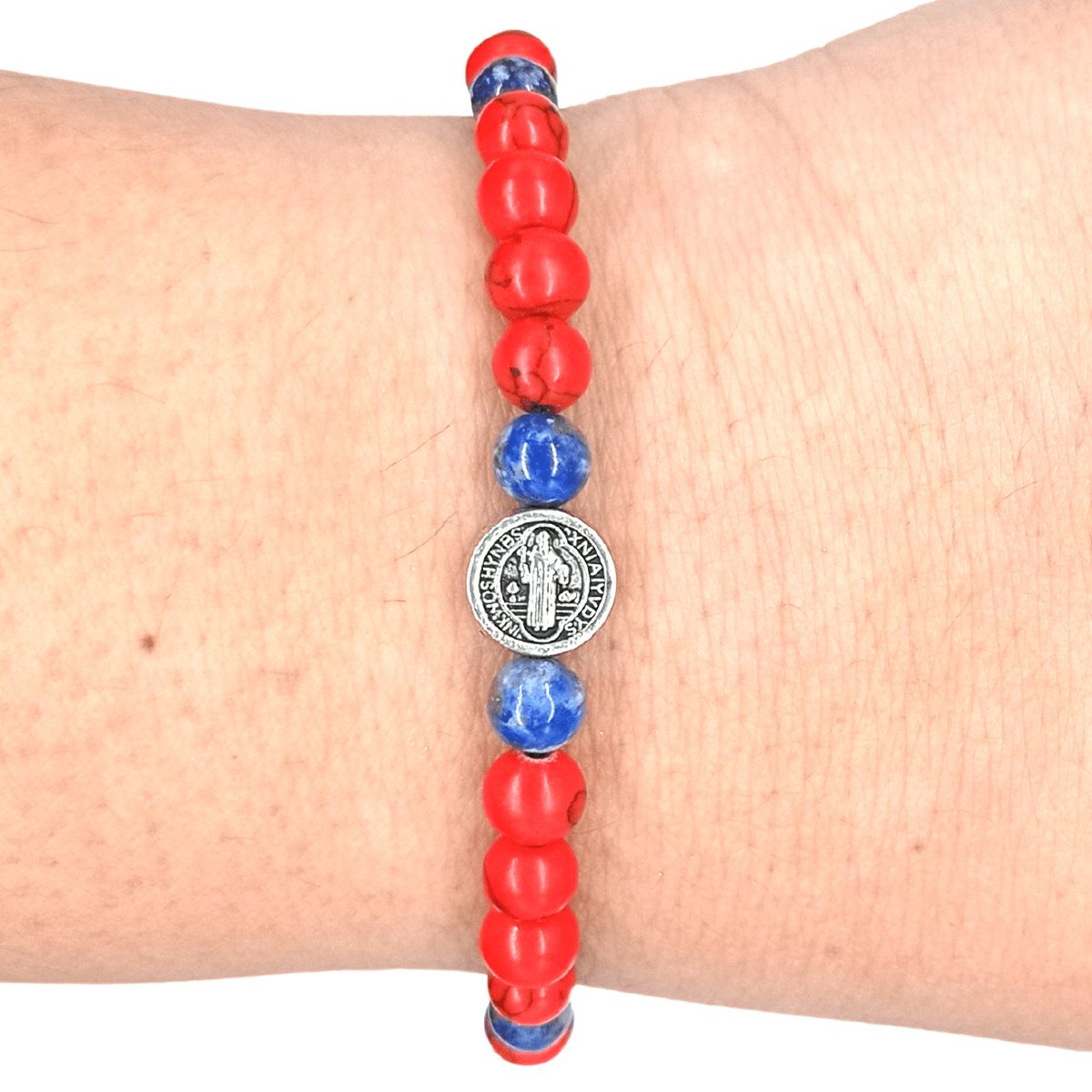 GENERICO - Pulsera San Benito Howlita y Lapislázuli