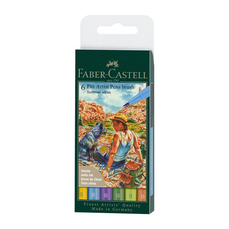 FABER-CASTELL - Rotuladores Pitt Artist Faber-Castell x6 uds. Verano