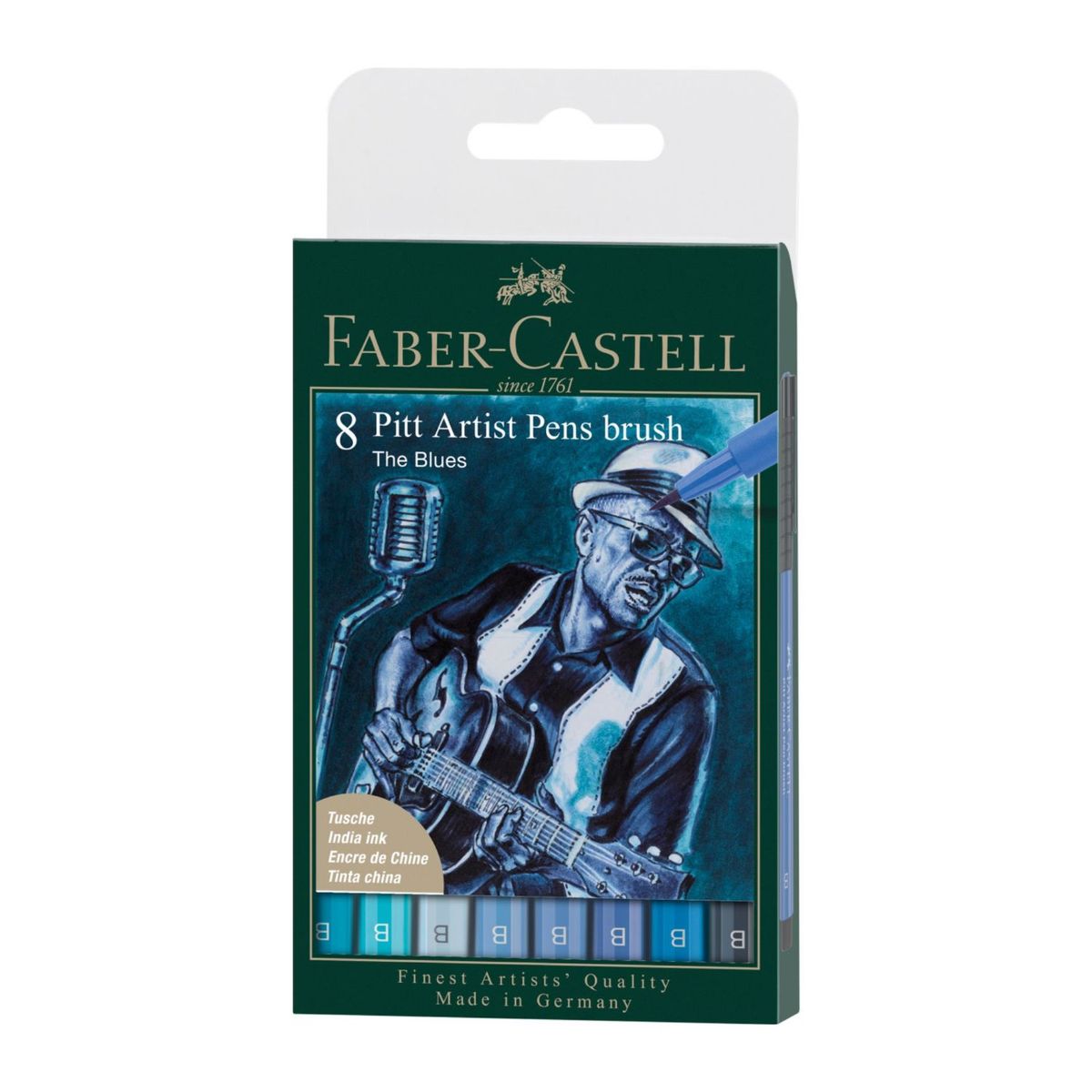 FABER-CASTELL - Rotuladores Pitt Artist Faber-Castell x8 uds. Azules