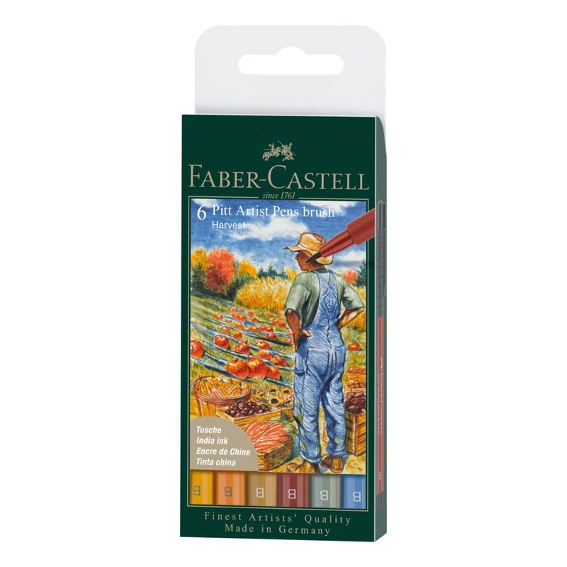 FABER-CASTELL - Rotuladores Pitt Artist Faber-Castell x6 uds. Cosecha
