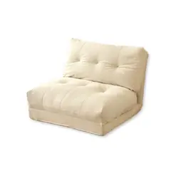 SANTU HOME & DECO - Sofá Cama Plegable Tela Beige Minimalista 1 plaza