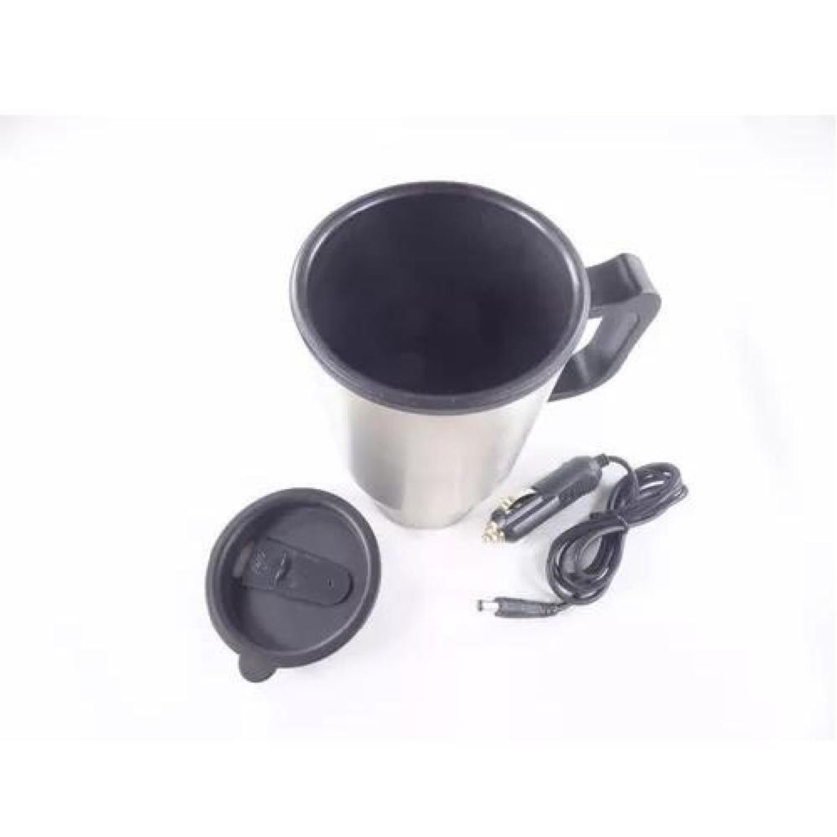 GENERICO - Vaso Térmico Auto Acero Tazón Mug 12v Eléctrico Color Gris