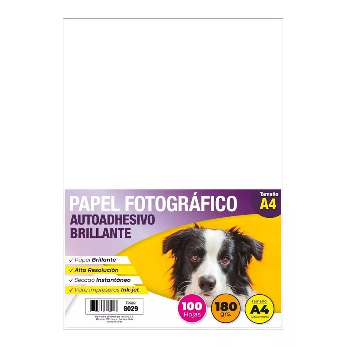 ADETEC - Papel Fotográfico Adhesivo Glossy Adetec 180 g A4 X 100 h