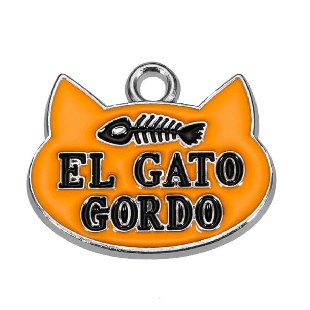 BUEN AMIGO - Medalla Divertida para Gato El Gato Gordo  Identificación Amarillo