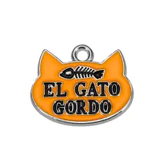 BUEN AMIGO - Medalla Divertida para Gato El Gato Gordo Identificación Amarillo