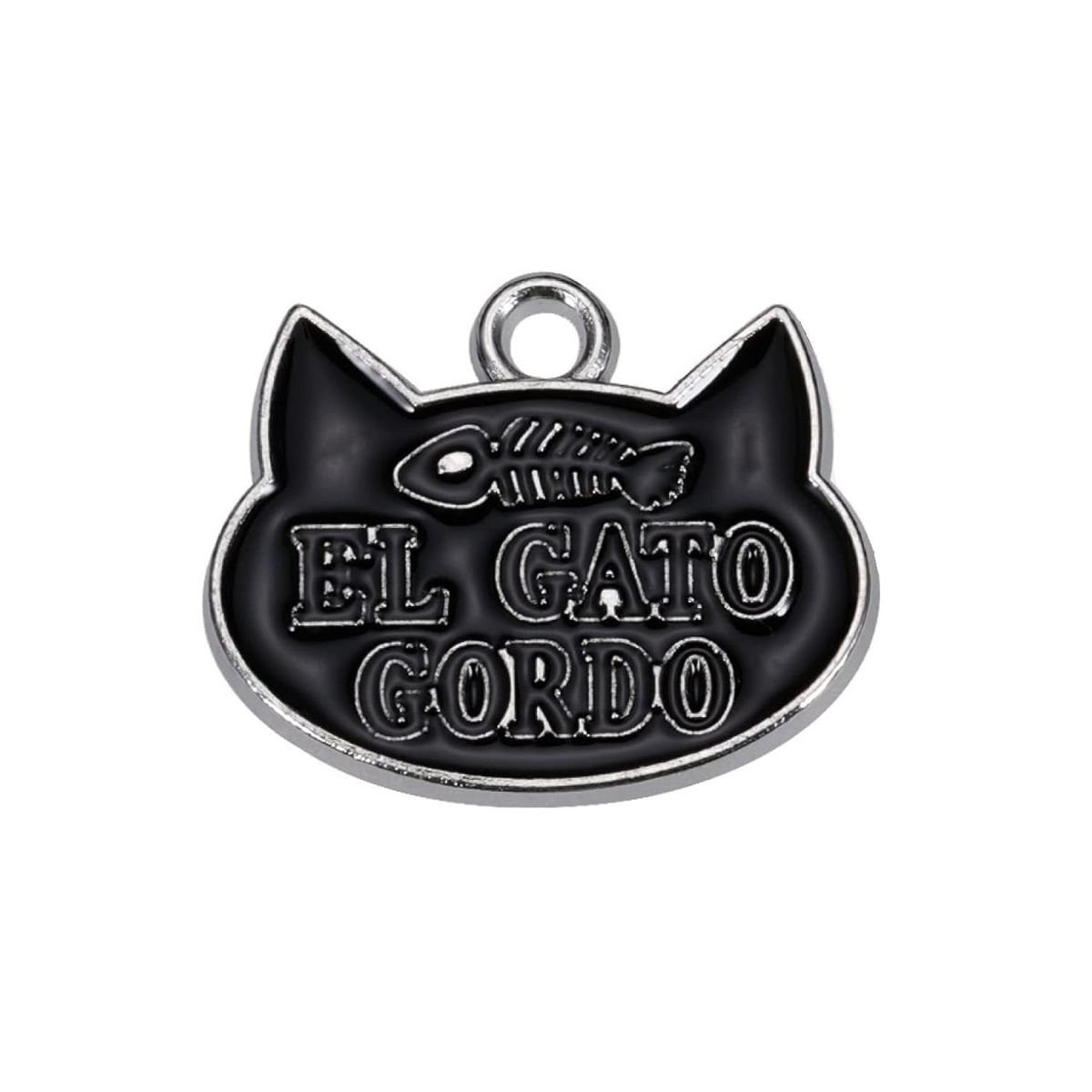 BUEN AMIGO - Medalla Divertida para Gato El Gato Gordo  Identificación Negro
