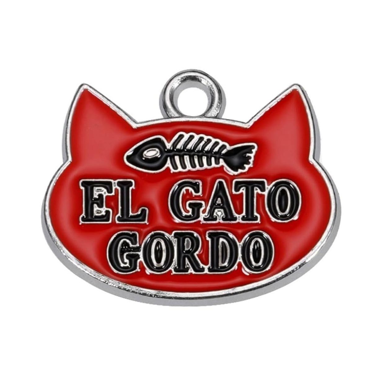 BUEN AMIGO - Medalla Divertida para Gato El Gato Gordo  Identificación Rojo