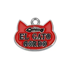 BUEN AMIGO - Medalla Divertida para Gato El Gato Gordo Identificación Rojo