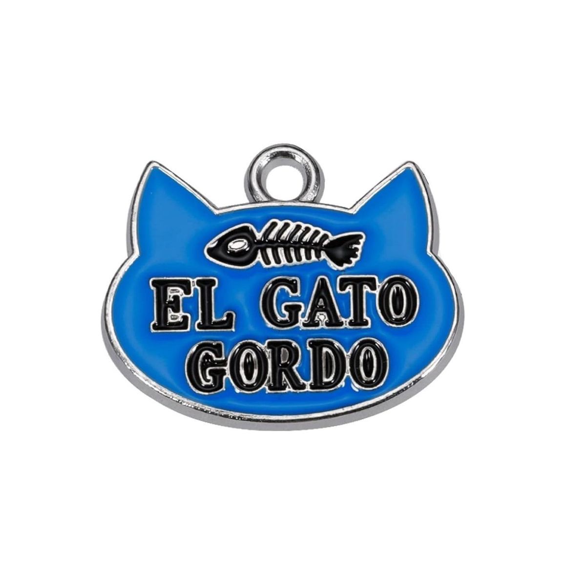 BUEN AMIGO - Medalla Divertida para Gato El Gato Gordo  Identificación Celeste