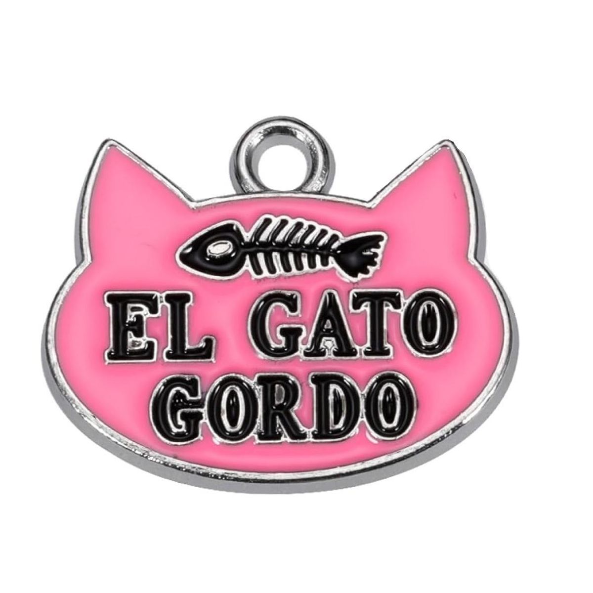 BUEN AMIGO - Medalla Divertida para Gato El Gato Gordo Identificación Rosa claro