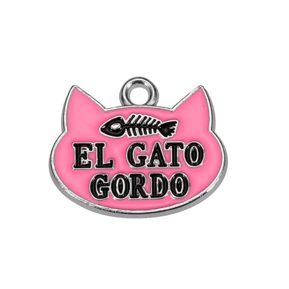 BUEN AMIGO - Medalla Divertida para Gato El Gato Gordo Identificación Rosa claro