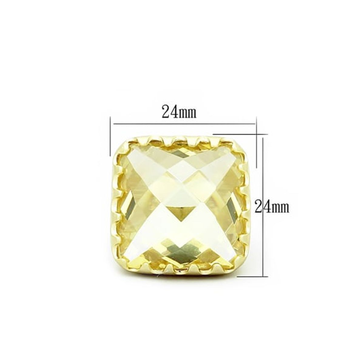 VANE COLLECTION - Anillo mujer fantasía baño de oro y circón topacio facetado