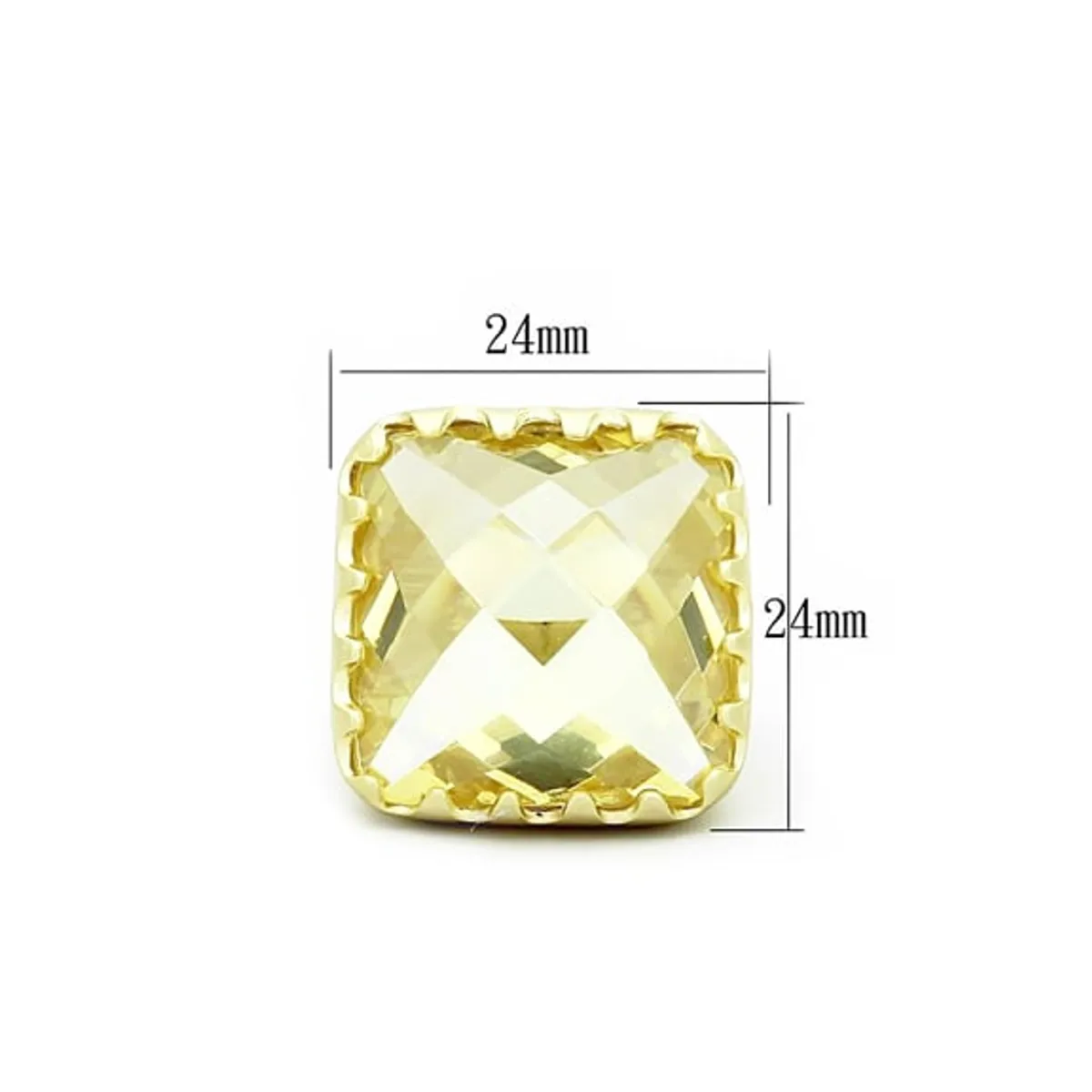 VANE COLLECTION - Anillo mujer fantasía baño de oro y circón topacio facetado