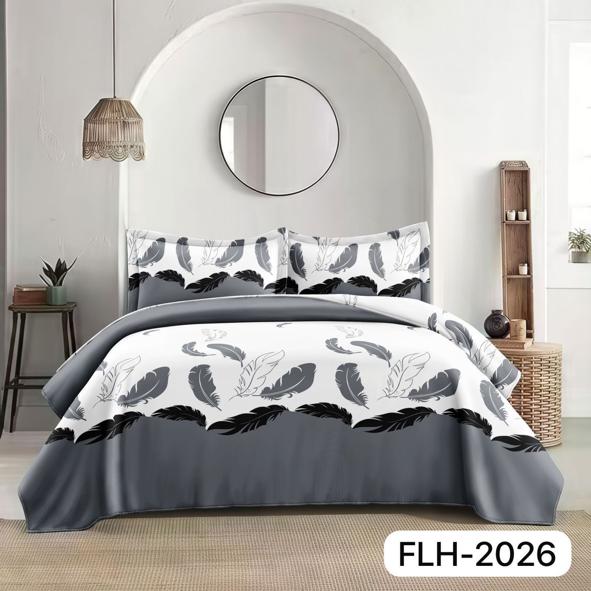 GENERICO - Quilt de Verano 2 plazas. Color Blanco con Diseño KFL2026