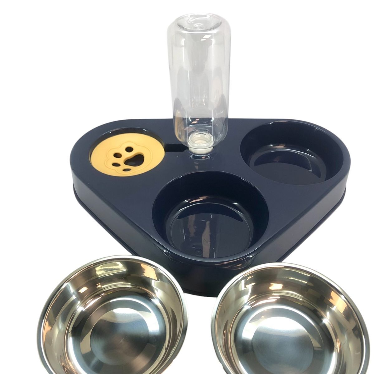 GENERICO - Plato Alimentador Azul Para Mascotas Con Contenedor De Agua