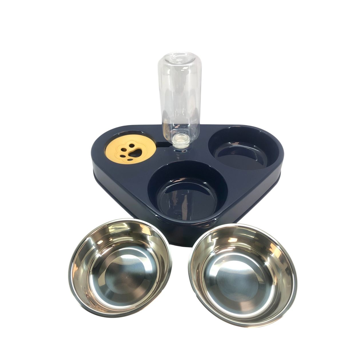 GENERICO - Plato Alimentador Azul Para Mascotas Con Contenedor De Agua