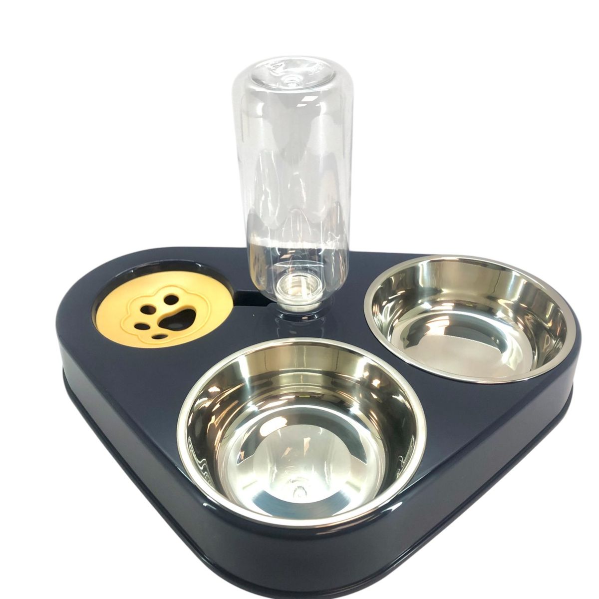 GENERICO - Plato Alimentador Azul Para Mascotas Con Contenedor De Agua