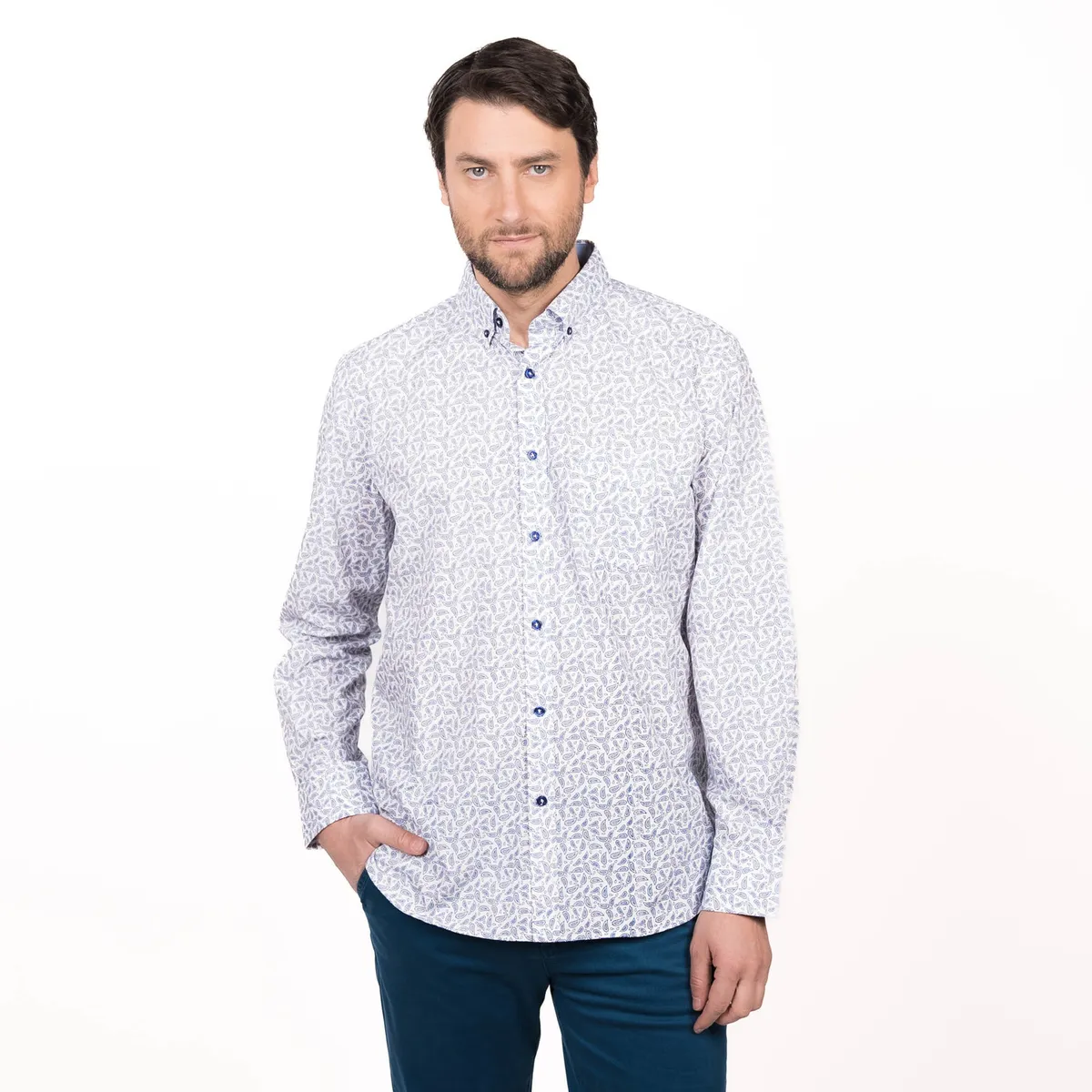 TRUVAL - Camisa Trevira Estampada Regular Fit TRUVAL