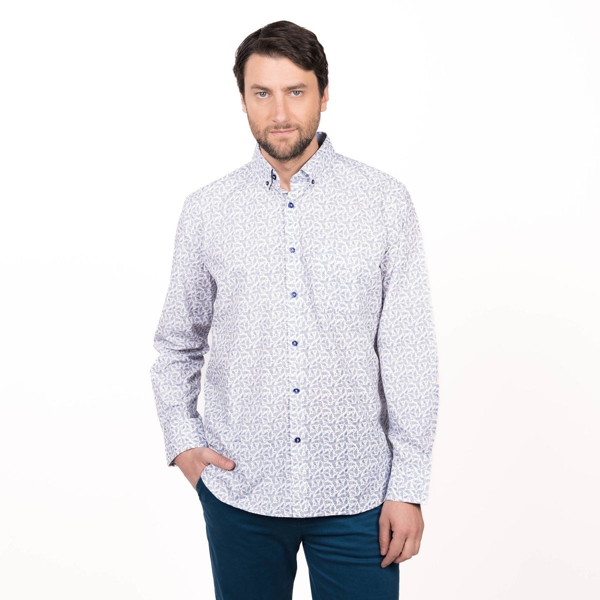 TRUVAL - Camisa Trevira Estampada Regular Fit TRUVAL