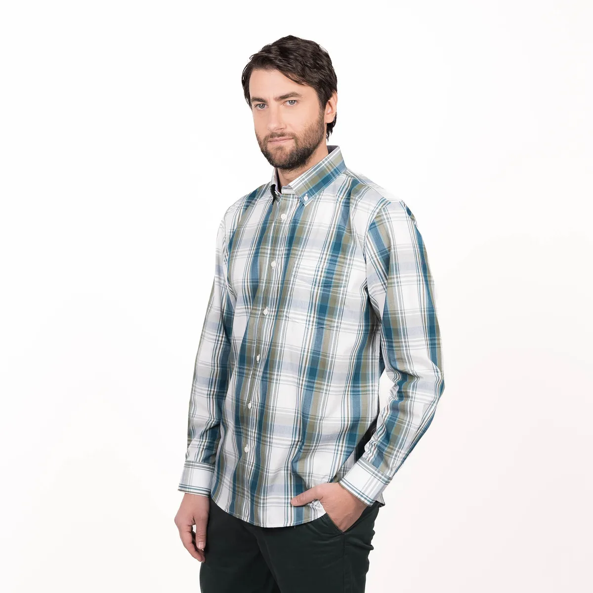 TRUVAL - Camisa Trevira Escocesa Regular Fit TRUVAL