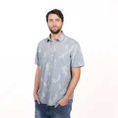 TRUVAL - Camisa MC Guayabera Estampada Regular Fit