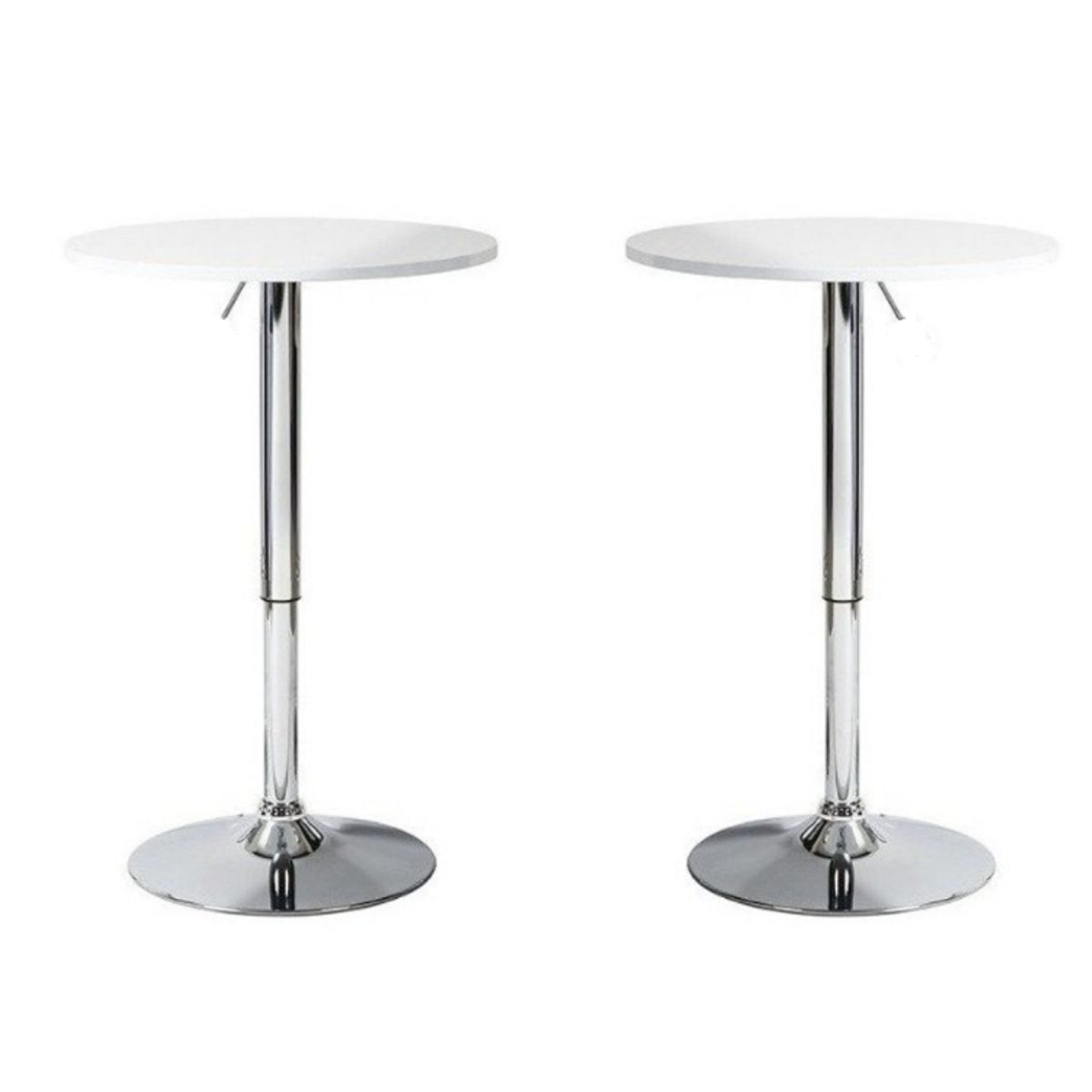 ARTIHOGAR - Pack 2 Mesas  Bar Regulable 60 CM mdf Color Blanco