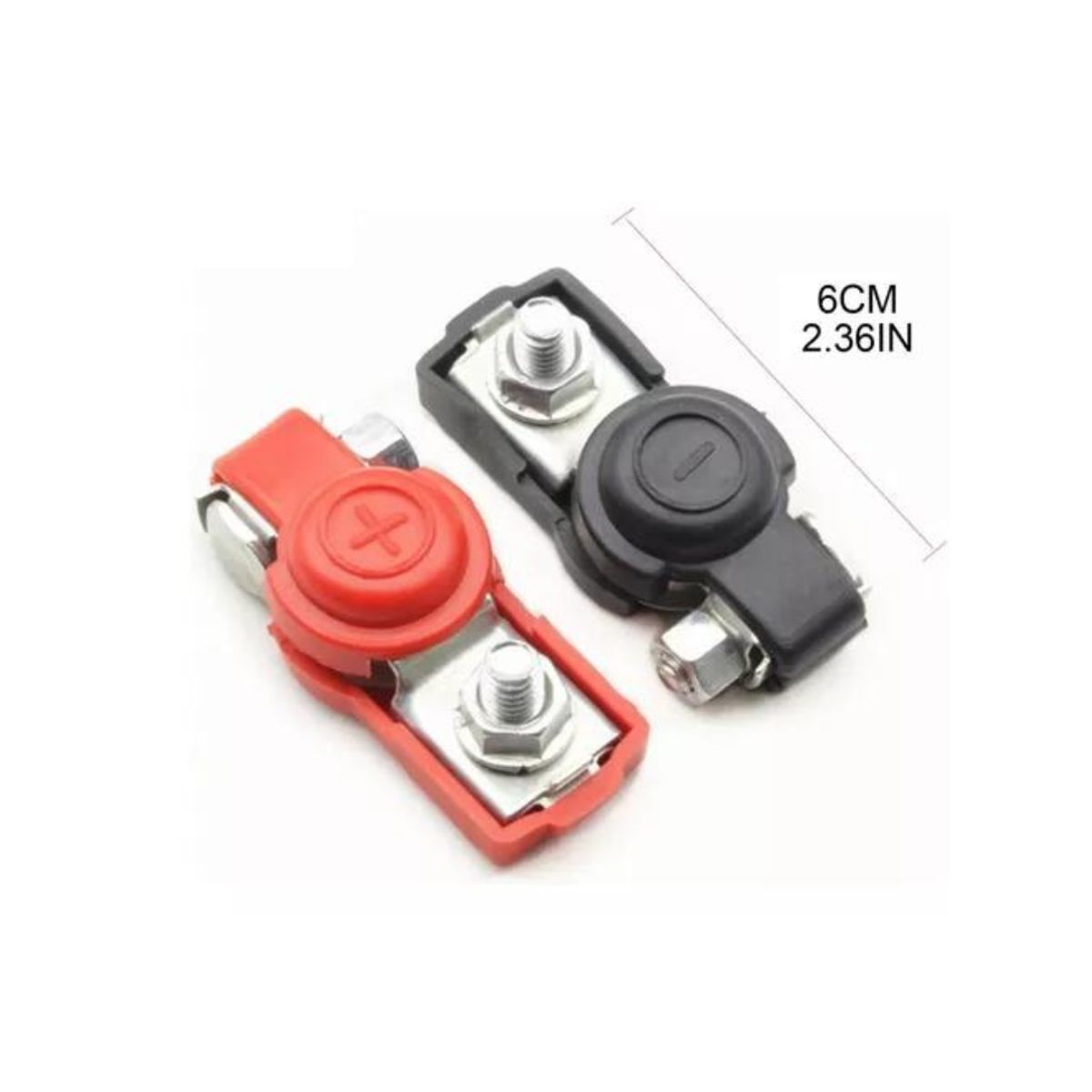 GENERICO - Terminales Bornes Para Batería Auto 1224v Negro Y Rojo