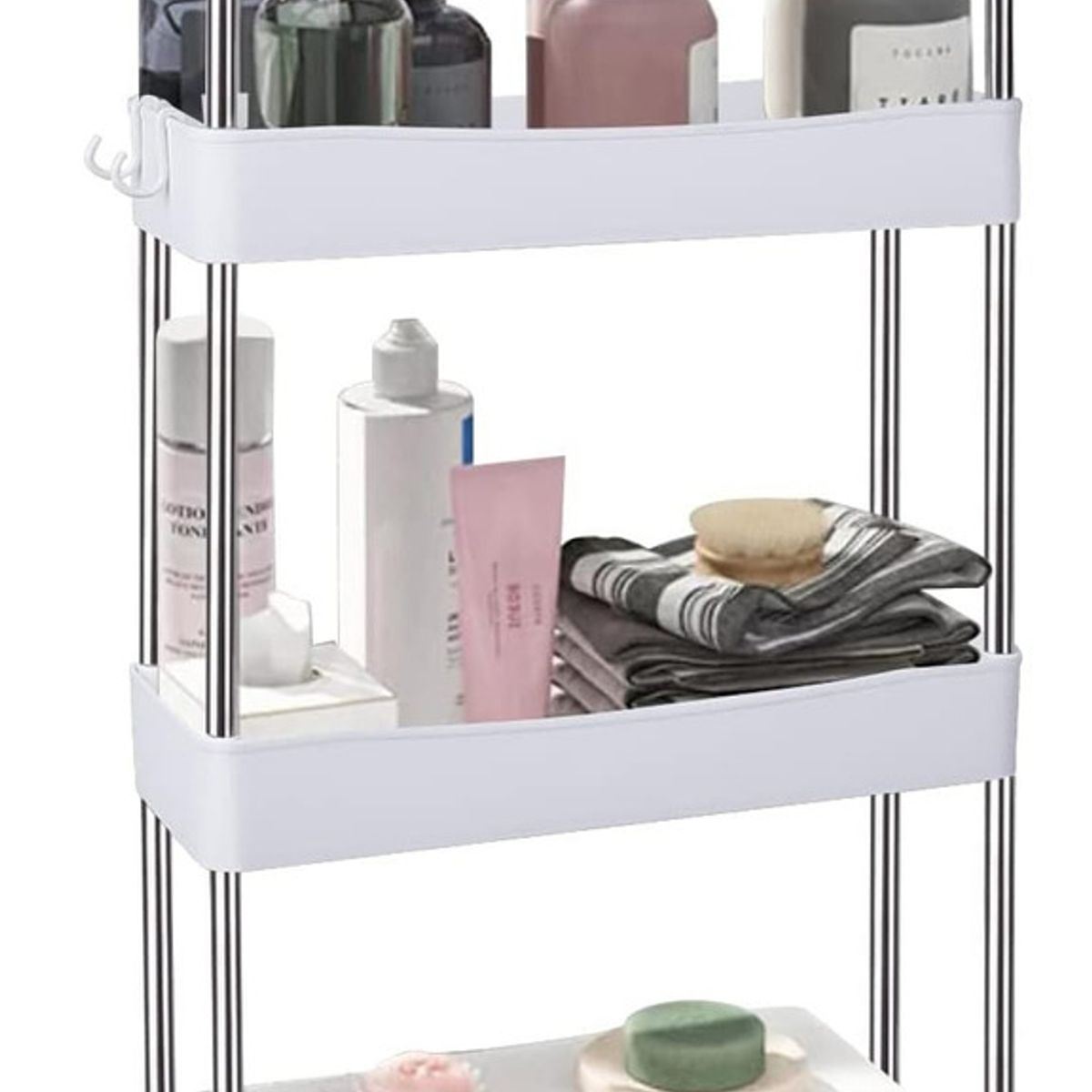 GENERICO - Estante Organizador Baño 4 Niveles Carrito Multifuncional