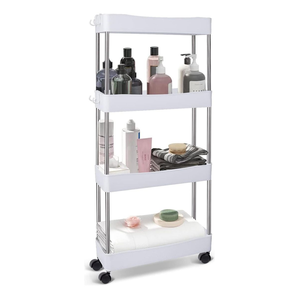 GENERICO - Estante Organizador Baño 4 Niveles Carrito Multifuncional