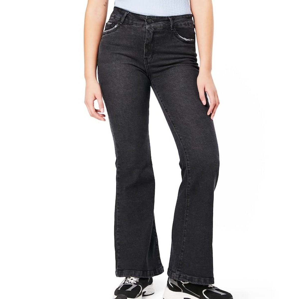 EFESIS - JEANS GORETI FLARE TIRO MEDIO - Negro