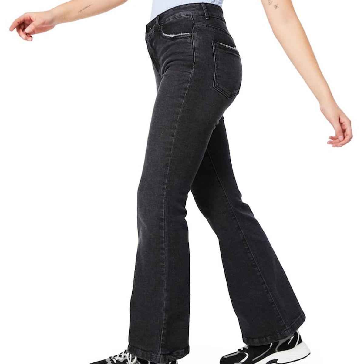 EFESIS - JEANS GORETI FLARE TIRO MEDIO - Negro