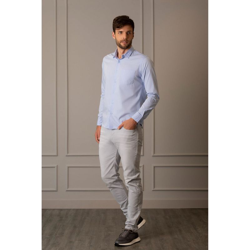 VELEZ - Vélez Camisa Manga Larga Para Hombre Cuello Clásico AzulC
