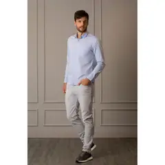 VELEZ - Vélez Camisa Manga Larga Para Hombre Cuello Clásico AzulC