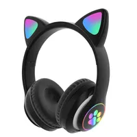 Audífonos Bluetooth Orejas De Gato Negro