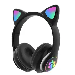 GENERICO - Audífonos Bluetooth Orejas De Gato Negro