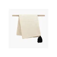 LOUNGE - Manta Boho Algodón Pelotitas Beige