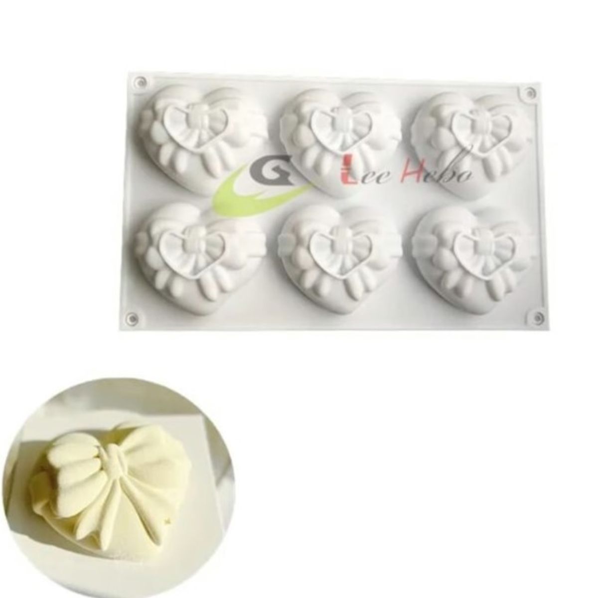 GENERICO - Molde Silicona Para Chocolate Forma Corazon Con Lazos