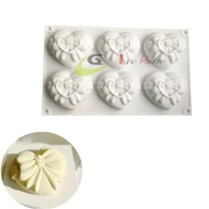 GENERICO - Molde Silicona Para Chocolate Forma Corazon Con Lazos
