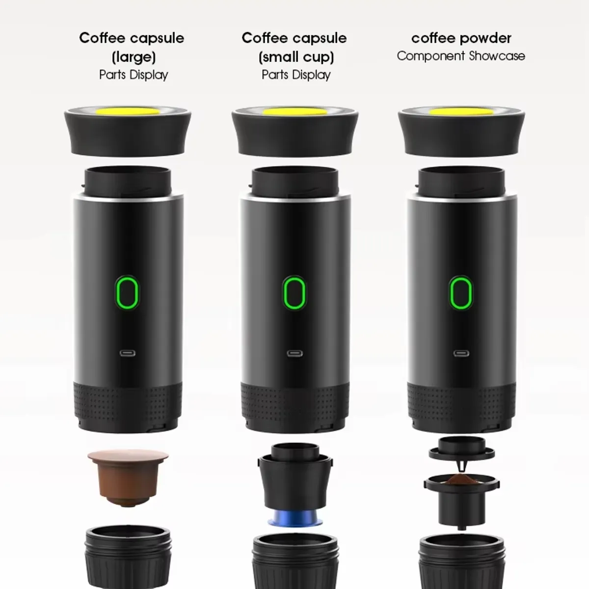 GENERICO - Máquina De Café Espresso Portátil Recargable 3 En 1 Cápsulas y Molido