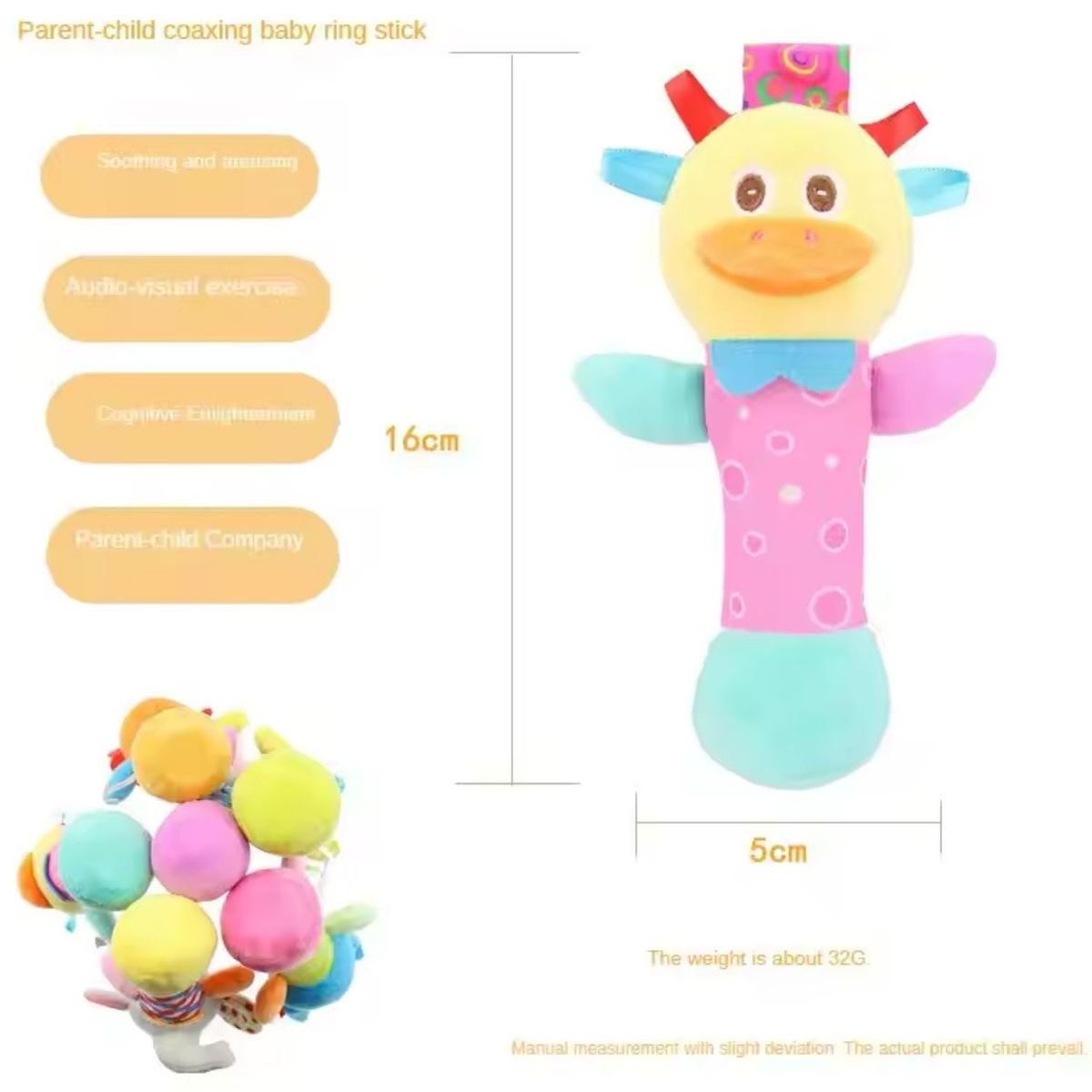 GENERICO - Peluche Sonajero Y Apretable Skk Baby