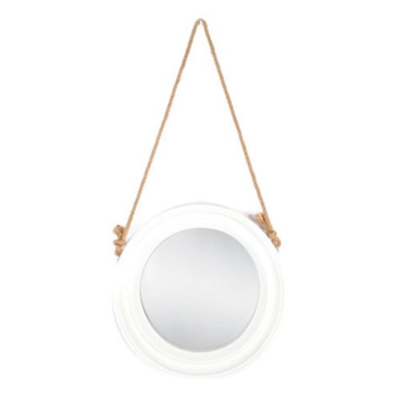 GENERICO - ESPEJO DECORATIVO MARCO CIRCULAR BLANCO 40X40 CM