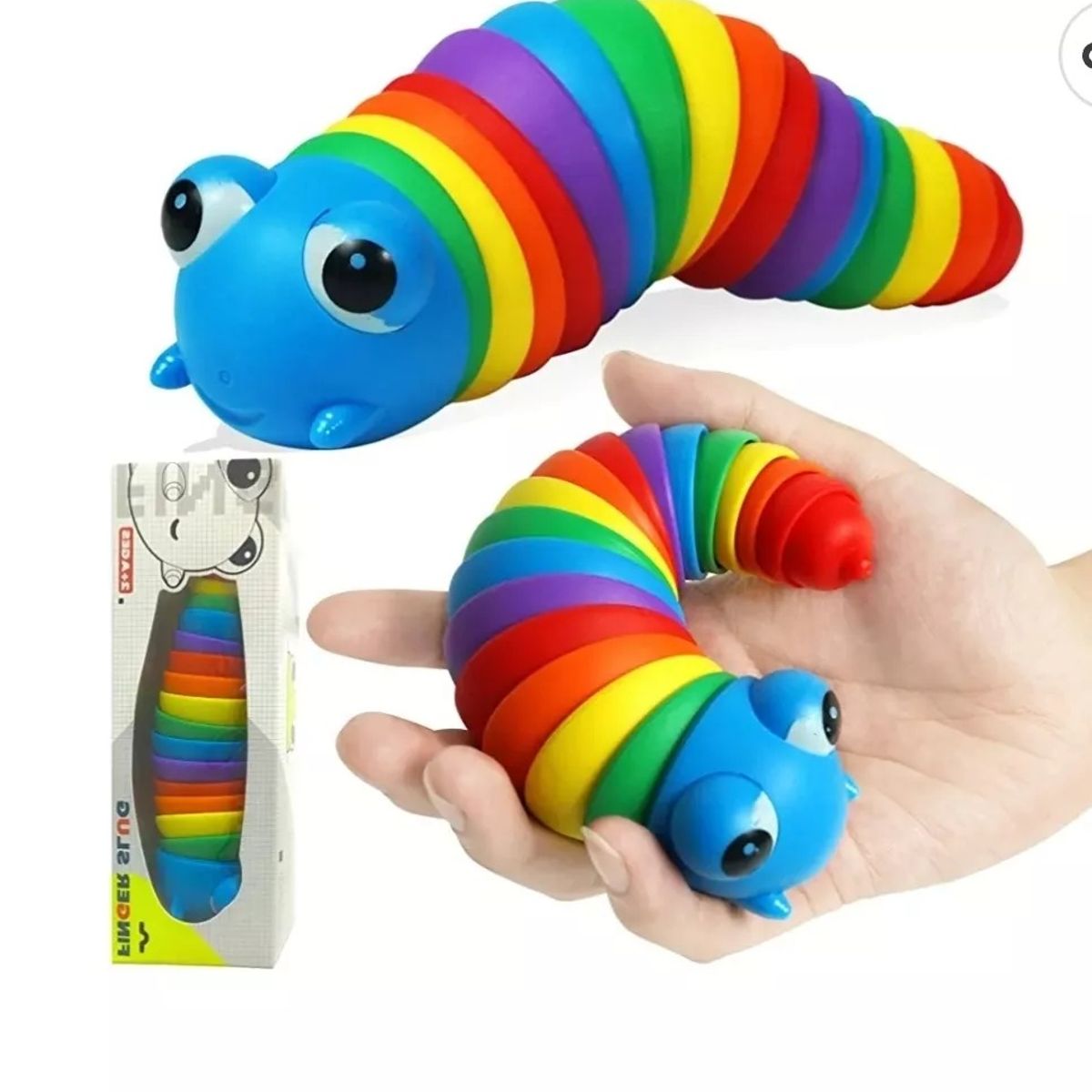 GENERICO - Juguete Antiestrés Sensorial Gusano Oruga Finger Slug
