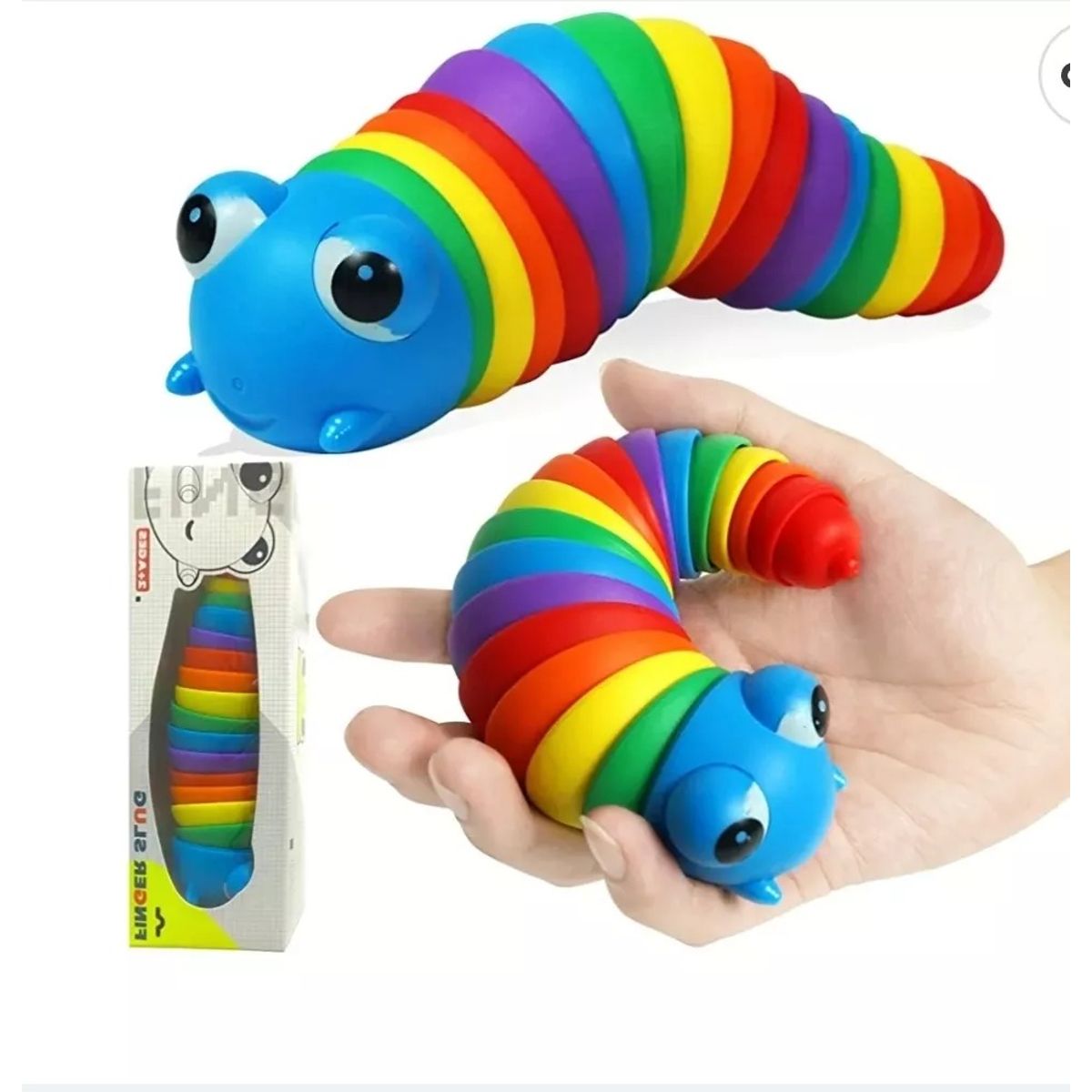 GENERICO - Juguete Antiestrés Sensorial Gusano Oruga Finger Slug