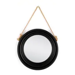 GENERICO - ESPEJO DECORATIVO MARCO CIRCULAR NEGRO 40X40 CM